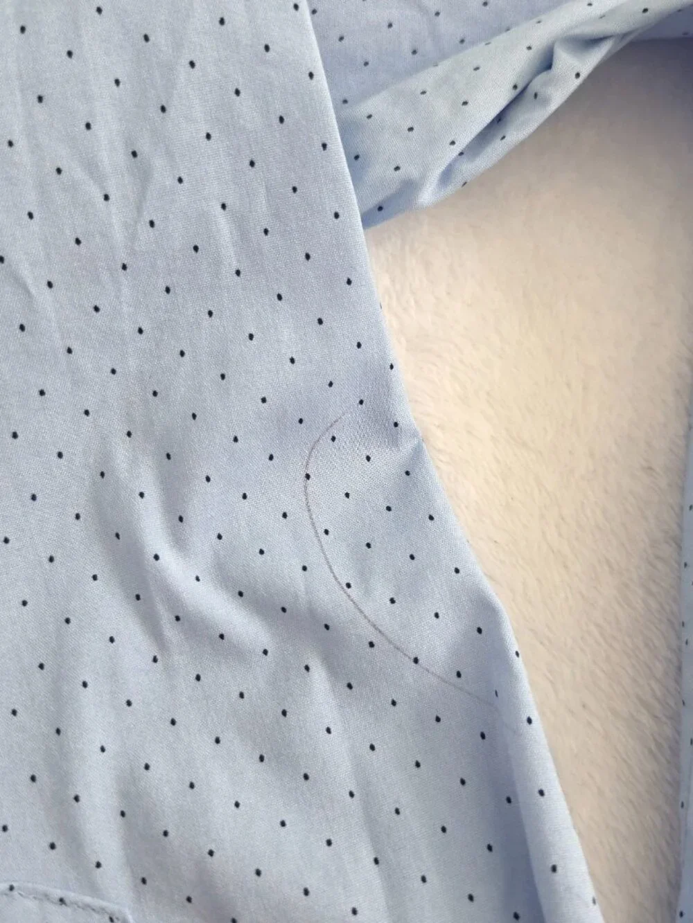 Banana Republic Slim Tech Stretch Cotton Shirt Mens Medium Blue Polka Dot Button